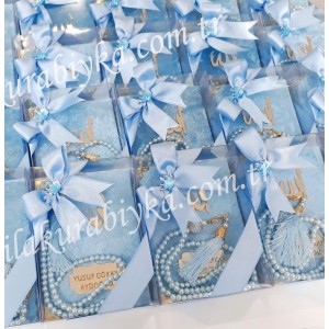 İsimli Mevlüt Seti Mavi - Kutulu